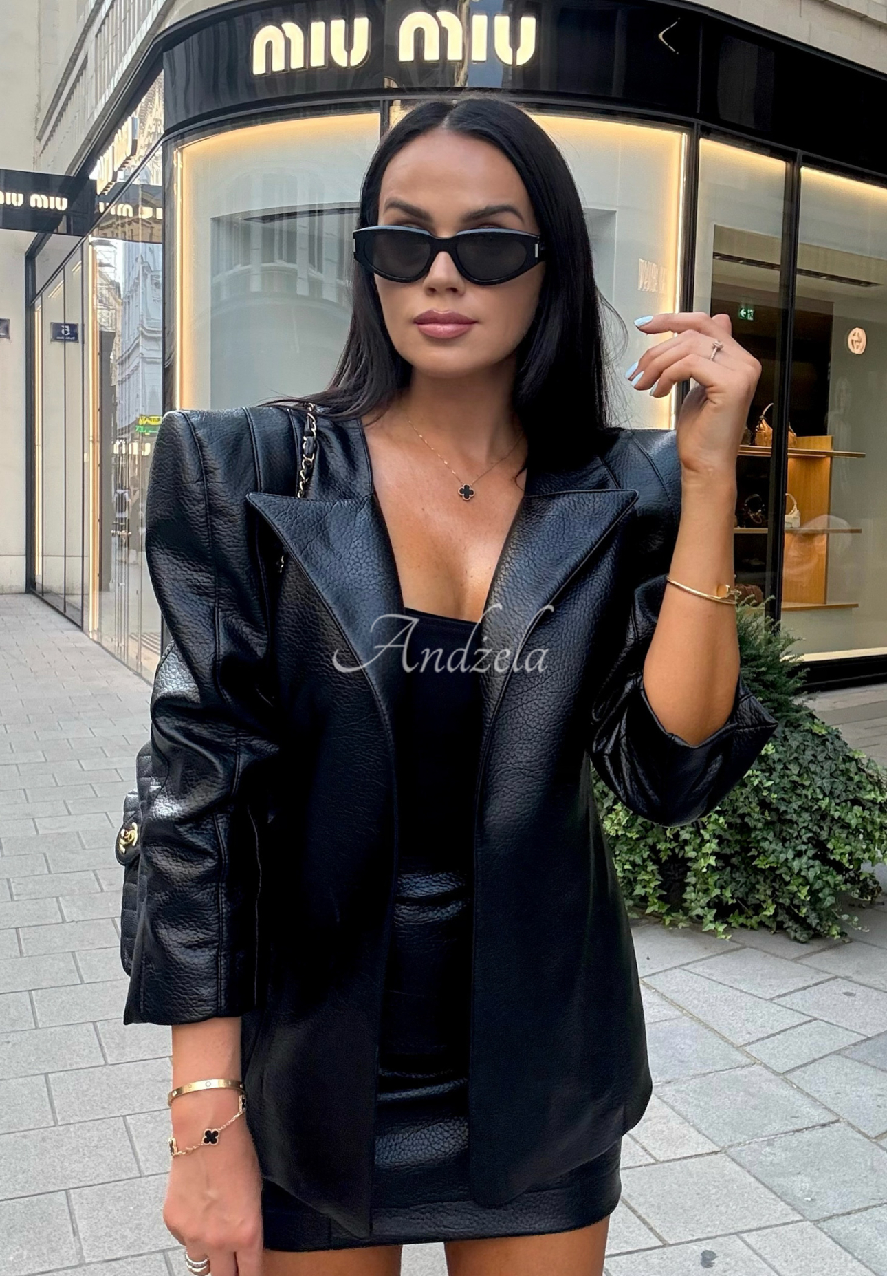 Lederblazer mit Bindung La Milla Told Him Yes Schwarz