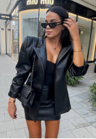Skórzana Blazer z wiązaniem La Milla Told Him Yes Schwarz