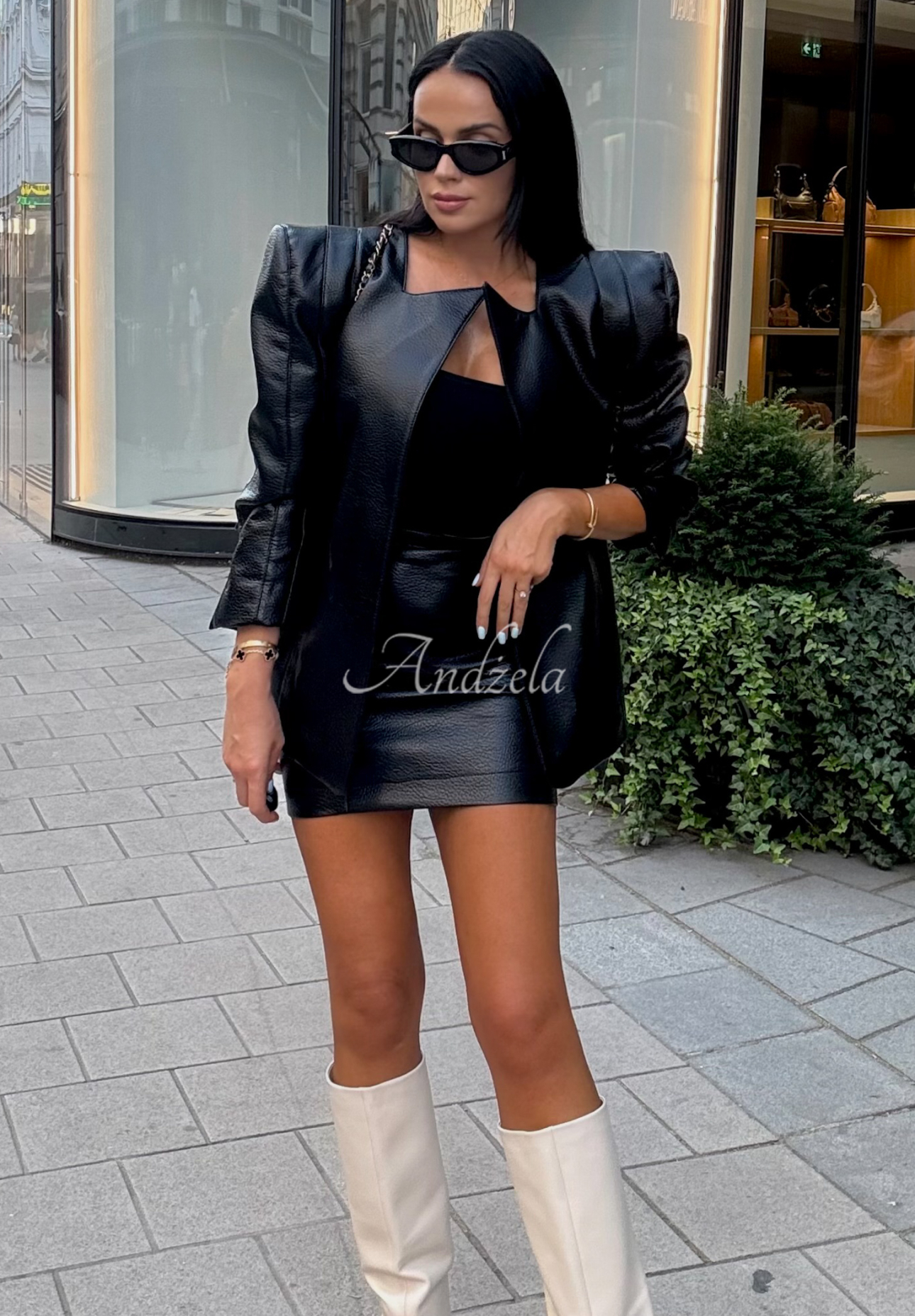 Lederblazer mit Bindung La Milla Told Him Yes Schwarz