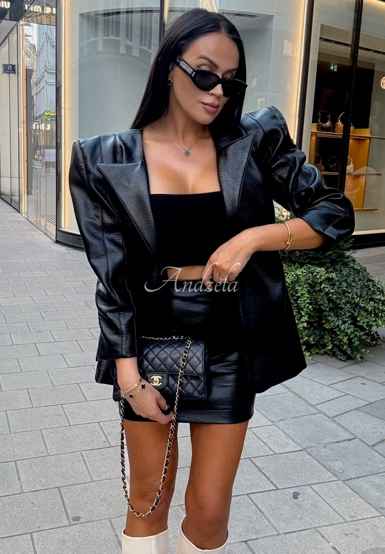 Lederblazer mit Bindung La Milla Told Him Yes Schwarz