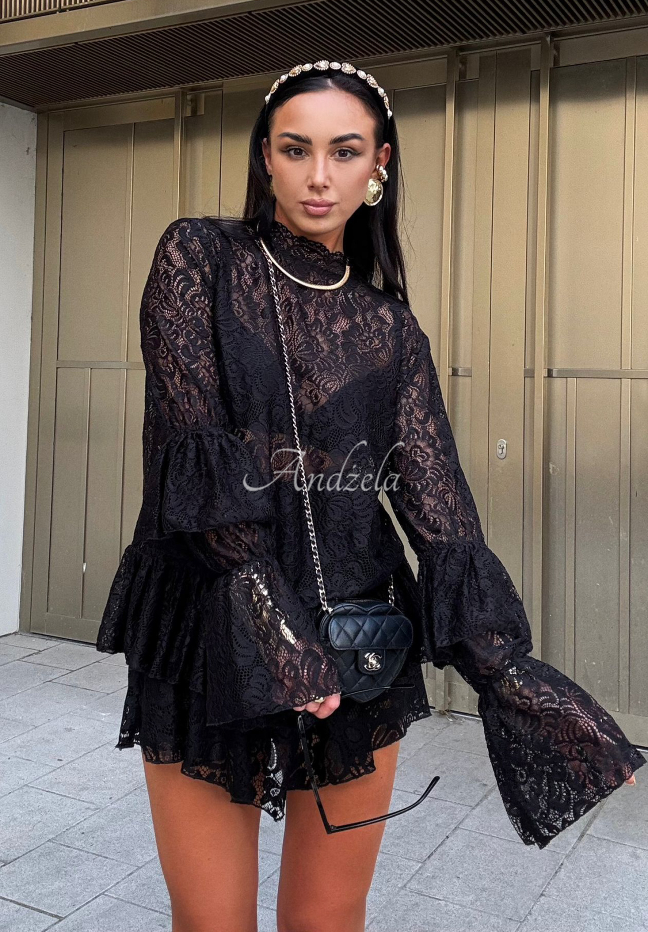 Bluse aus Viskose mit Spitze La Milla Bye Forever Schwarz