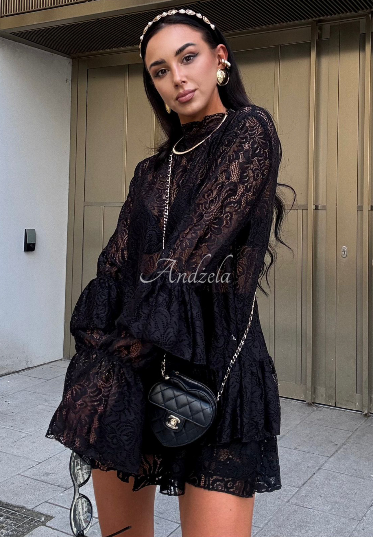 Bluse aus Viskose mit Spitze La Milla Bye Forever Schwarz