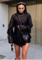 Koronkowa Bluse z falbankami La Milla Bye Forever Schwarz