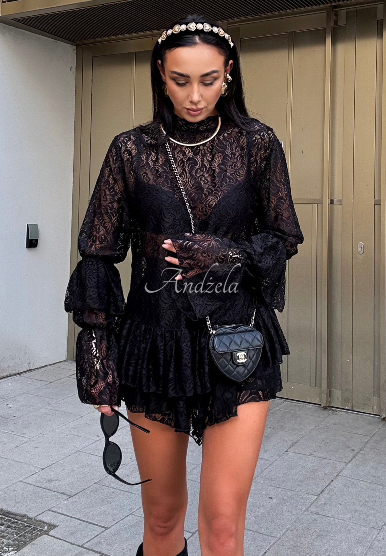 Bluse aus Viskose mit Spitze La Milla Bye Forever Schwarz