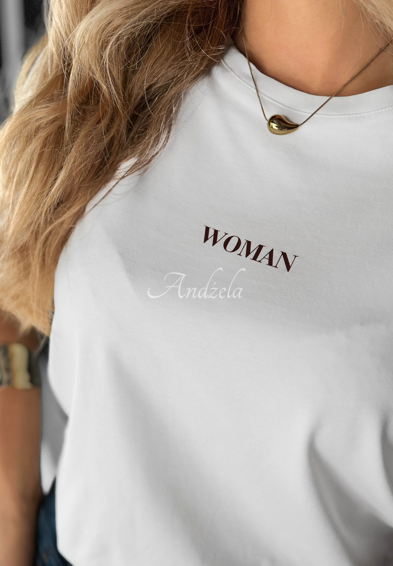 T-Shirt mit Aufdruck Woman Weiß