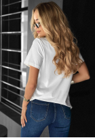 T-Shirt z nadrukiem Woman Weiß