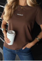 T-Shirt z nadrukiem Woman Schokoladenbraun