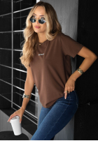 T-Shirt z nadrukiem Woman Schokoladenbraun