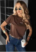 T-Shirt z nadrukiem Woman Schokoladenbraun