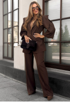 Set Blazer i Hose Too Late To Ask Schokoladenbraun