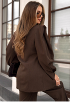 Set Blazer i Hose Too Late To Ask Schokoladenbraun