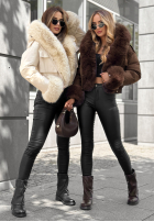 Krótka Jacke z futerkiem Timber Pines Beige