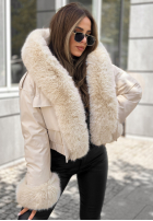 Krótka Jacke z futerkiem Timber Pines Beige