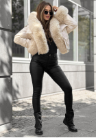 Krótka Jacke z futerkiem Timber Pines Beige