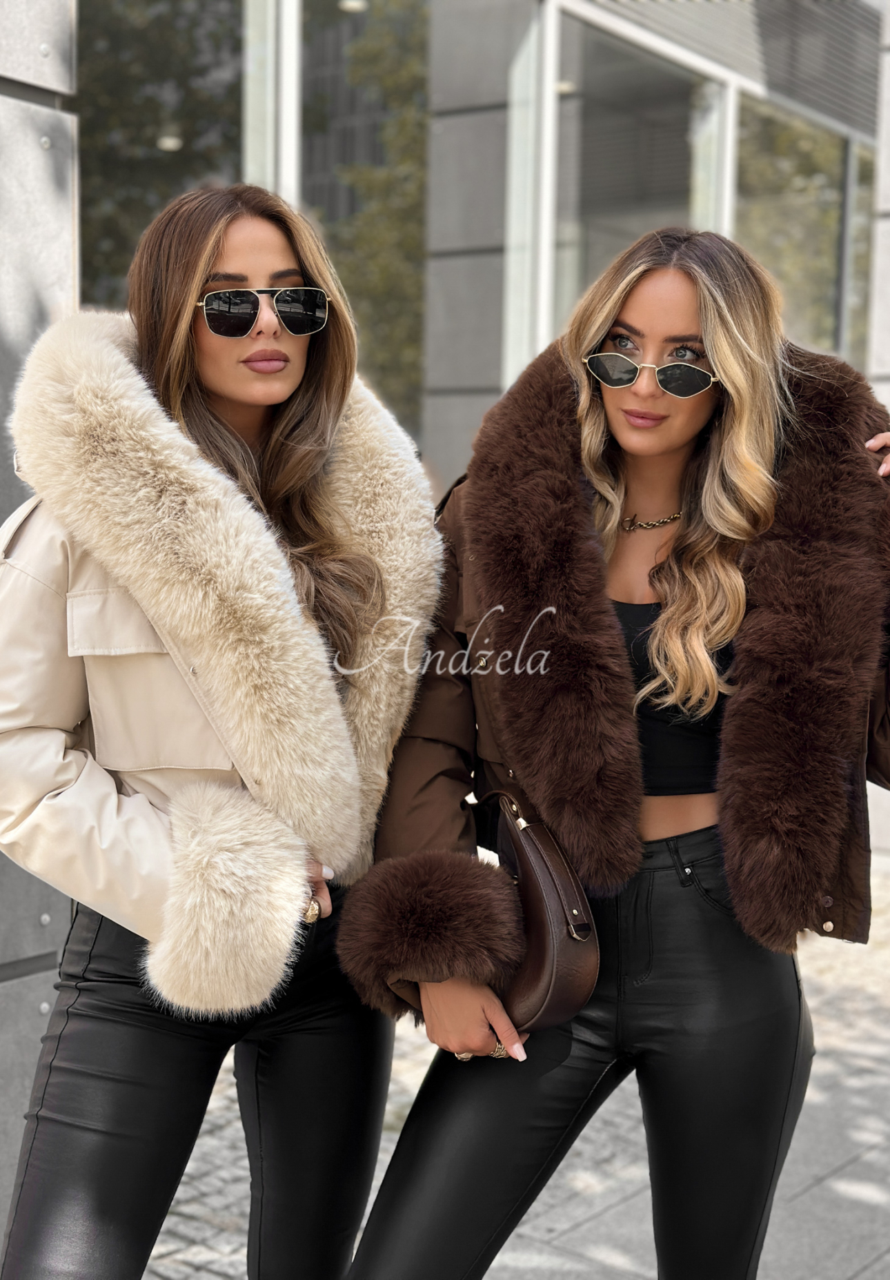 Kurze Jacke mit Fell Timber Pines Schokoladenbraun