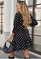 Kleid z falbanką w Punkte Never Posted Schwarz