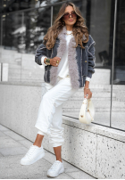 Jeans Jacke z futerkiem Cedar Hill Grau