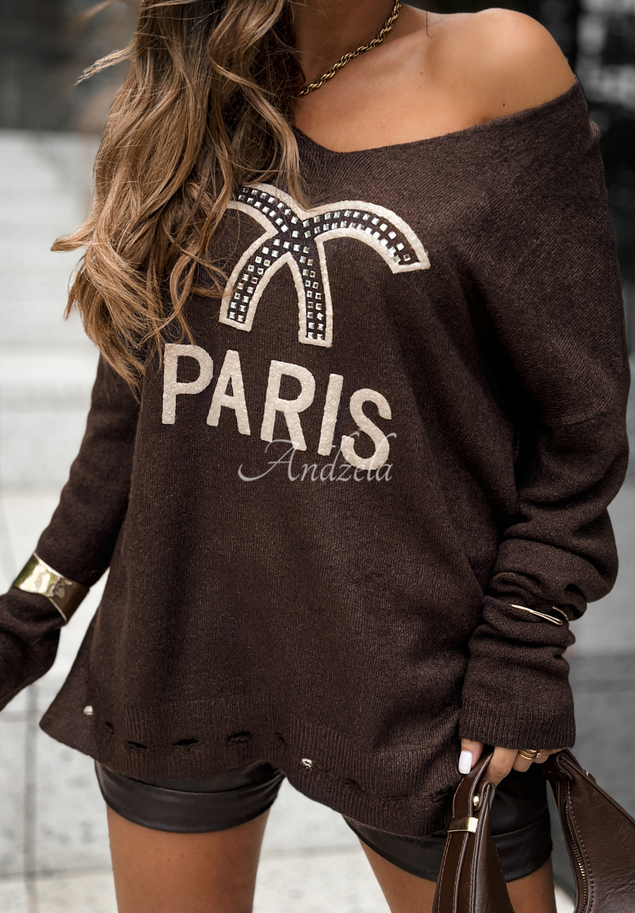 Leichter Pullover Dreaming Of Paris Schokoladenbraun