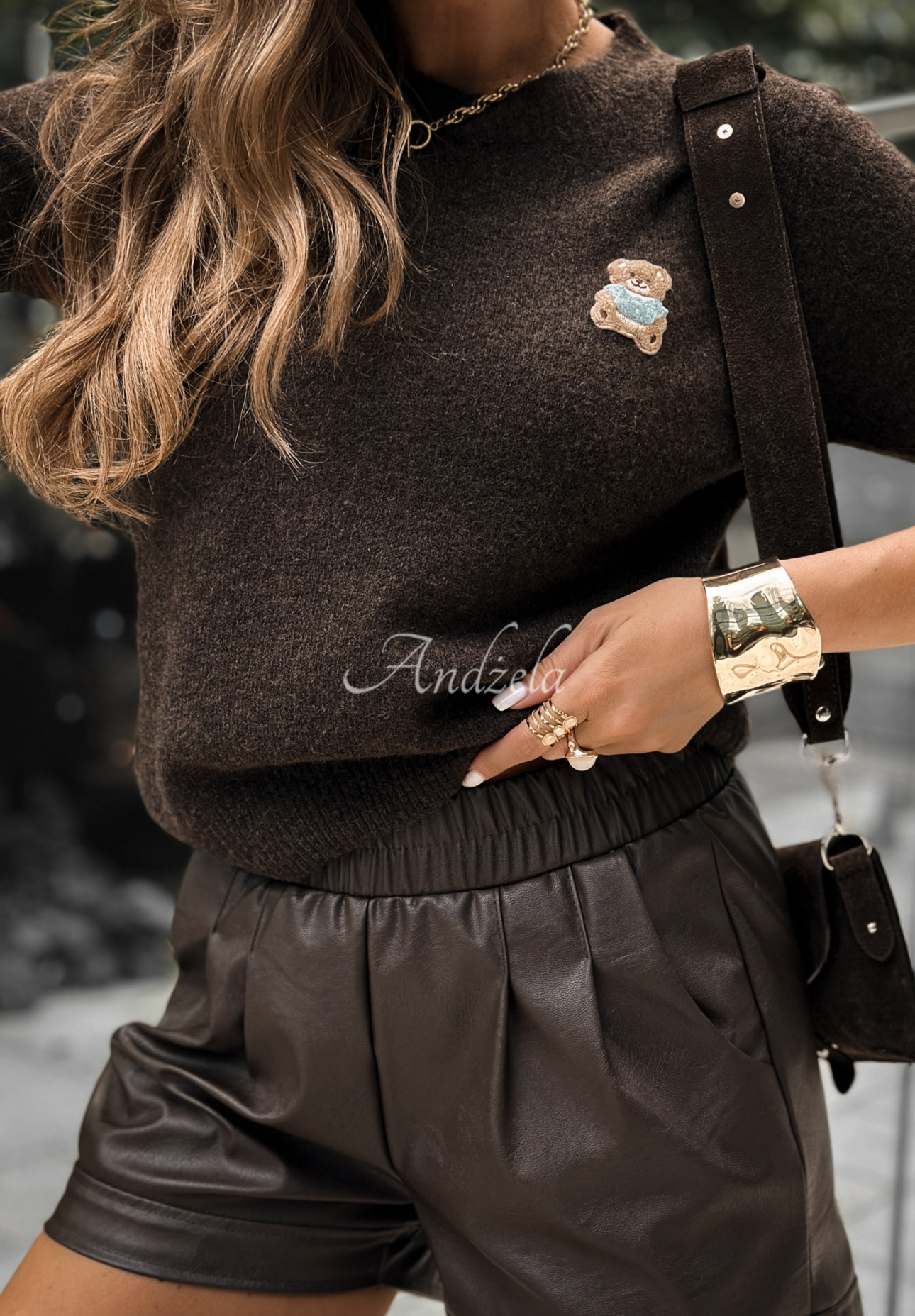 Pullover mit Wolle My Friend Teddy Schokoladenbraun