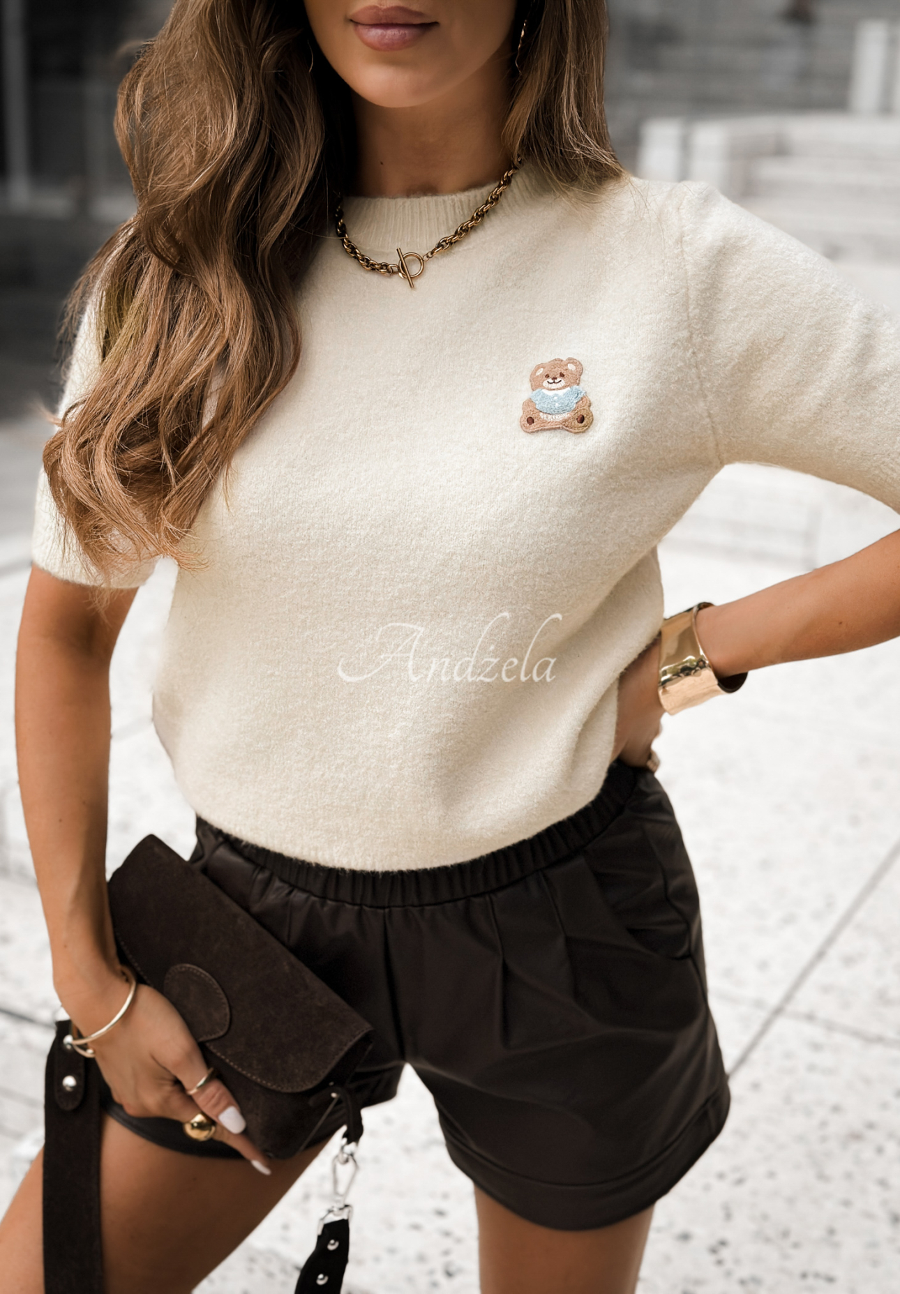 Pullover mit Wolle My Friend Teddy Beige