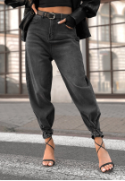 Hose Jeans z paskiem Waited Too Long Dunkelgrau