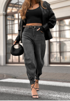 Hose Jeans z paskiem Waited Too Long Dunkelgrau