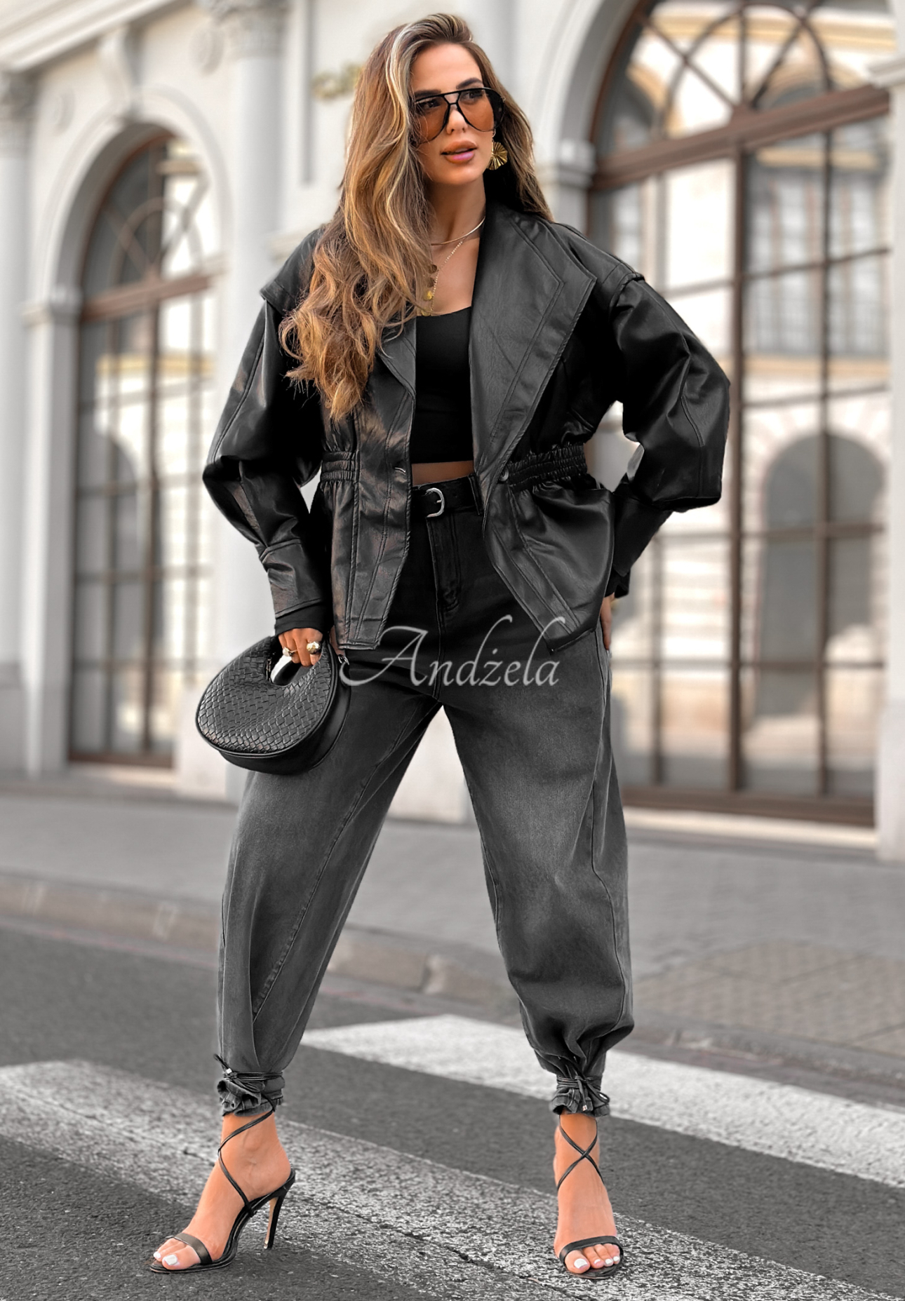 Lederjacke mit Kragen Live Fully Schwarz