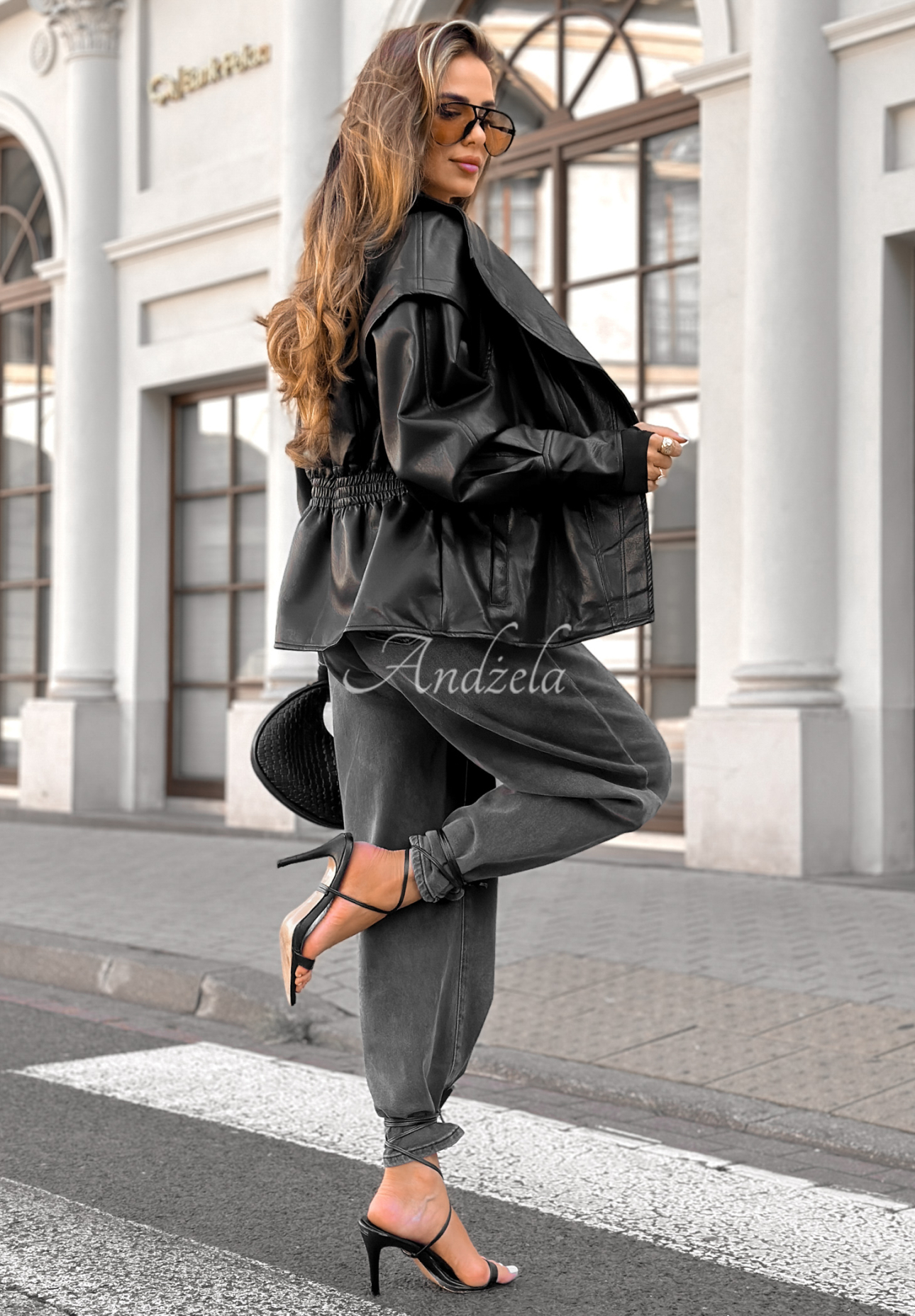 Lederjacke mit Kragen Live Fully Schwarz