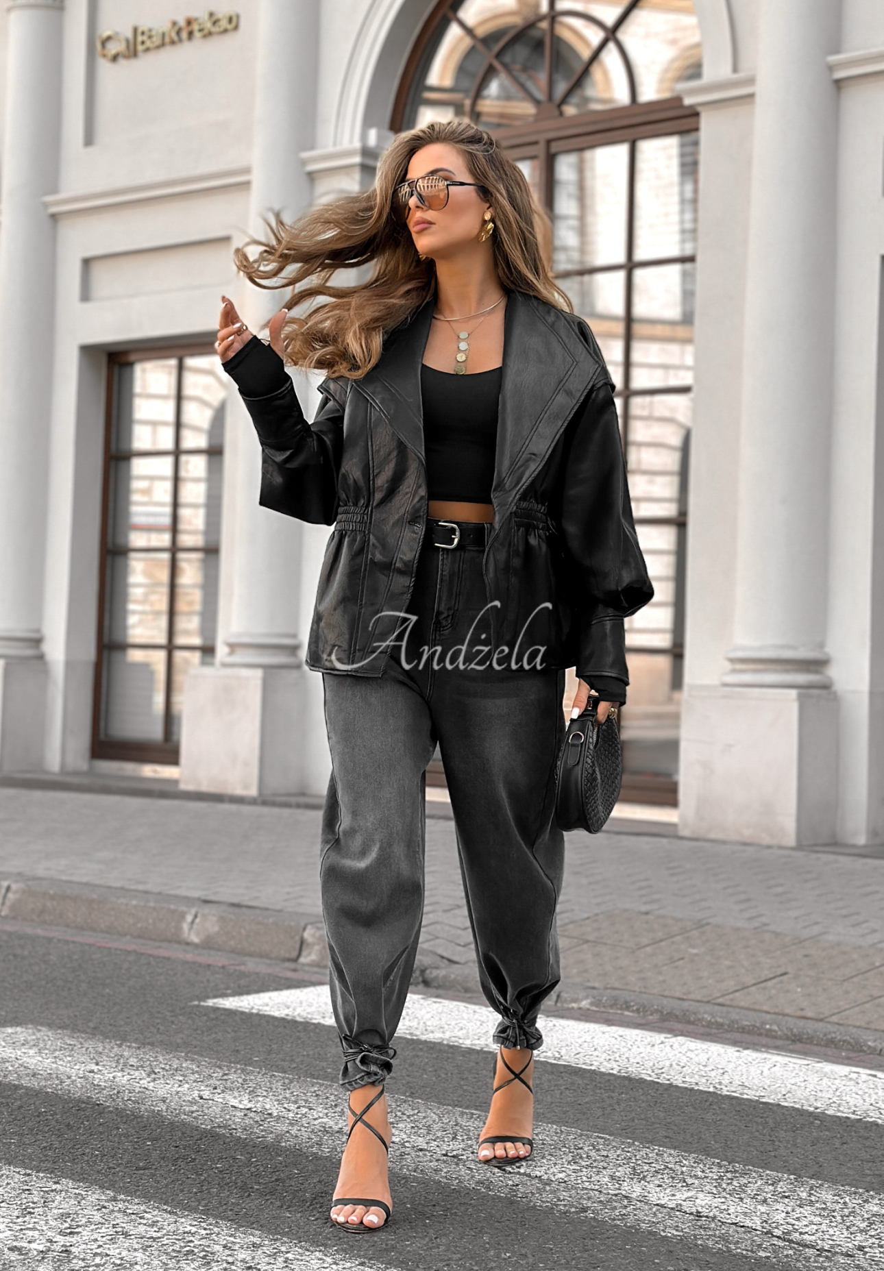 Lederjacke mit Kragen Live Fully Schwarz