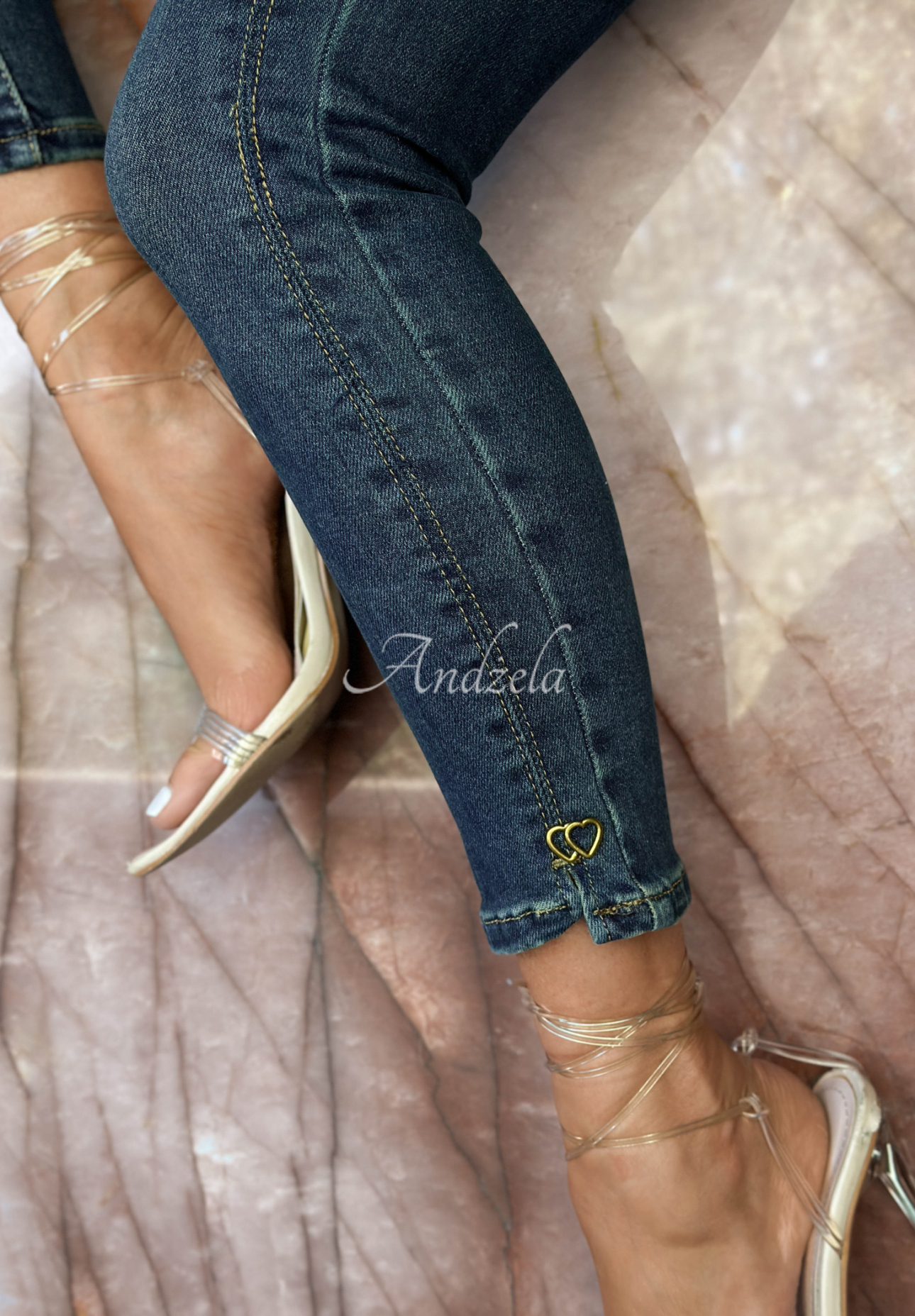 Skinny-Jeans mit Gürtel After All That dunkelblau