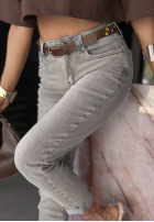 Hose Jeans mom fit z paskiem Still The Same Dunkelgrau
