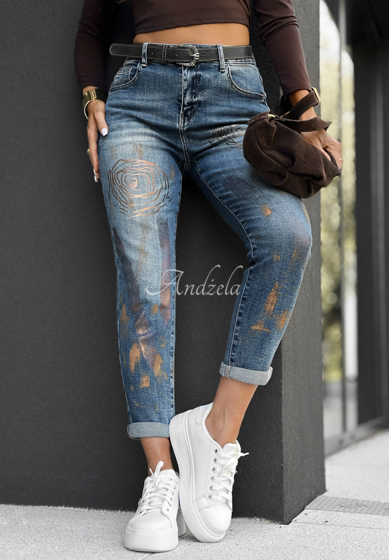 Jeans mit Prints What Now Blau