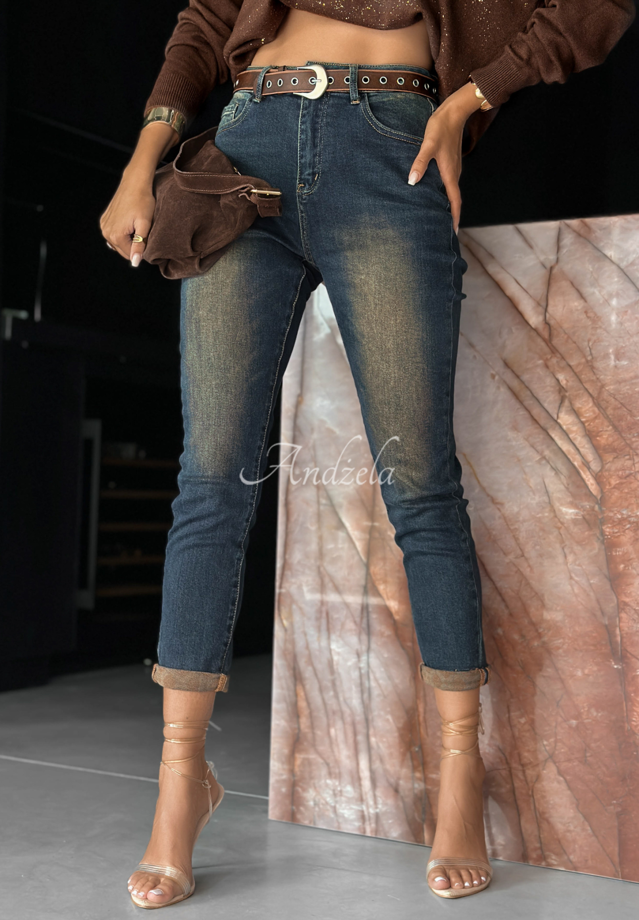 Jeans mit lockerer Passform More Than Words dunkelblau
