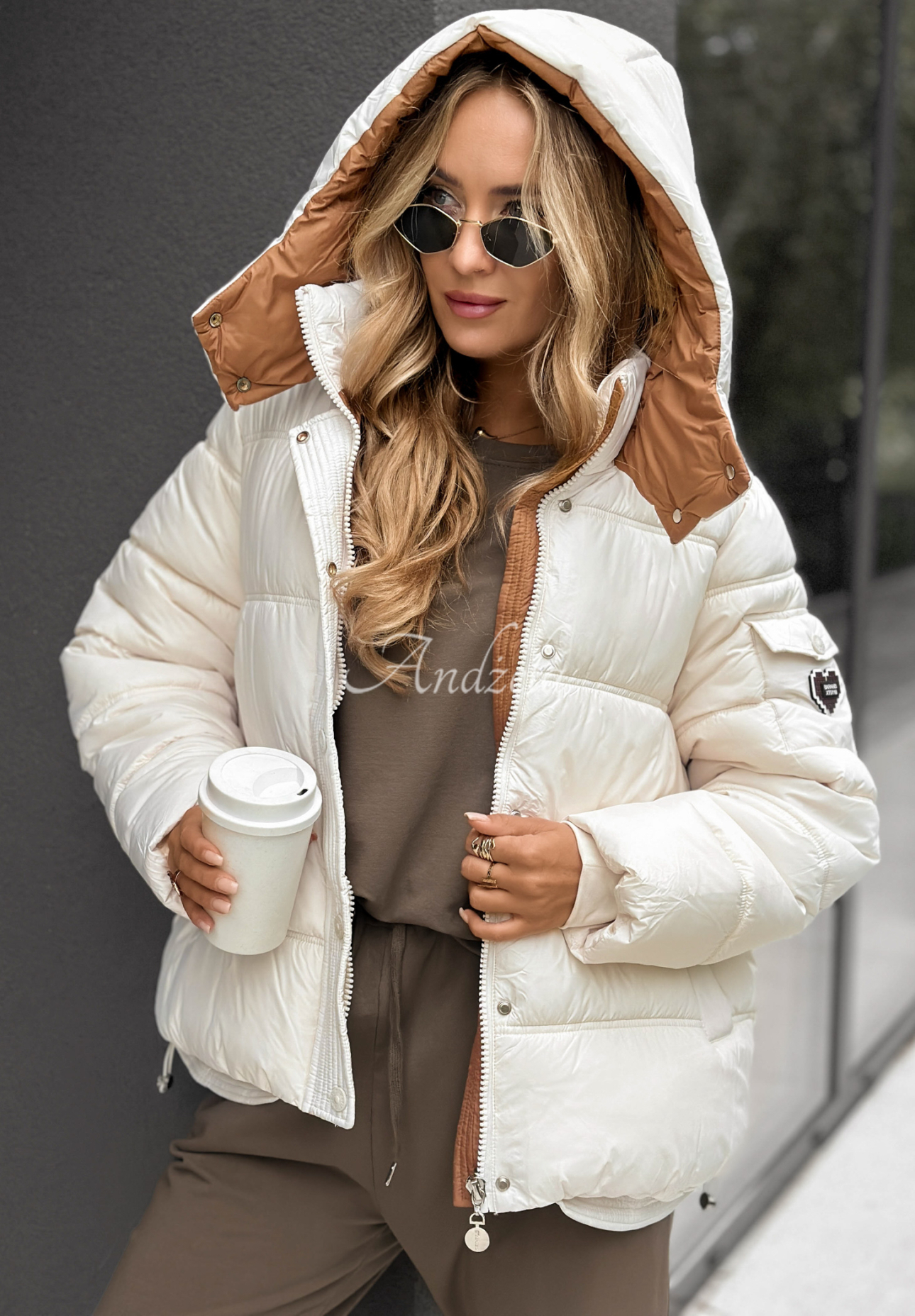 Steppjacke Never Delivered Ecru
