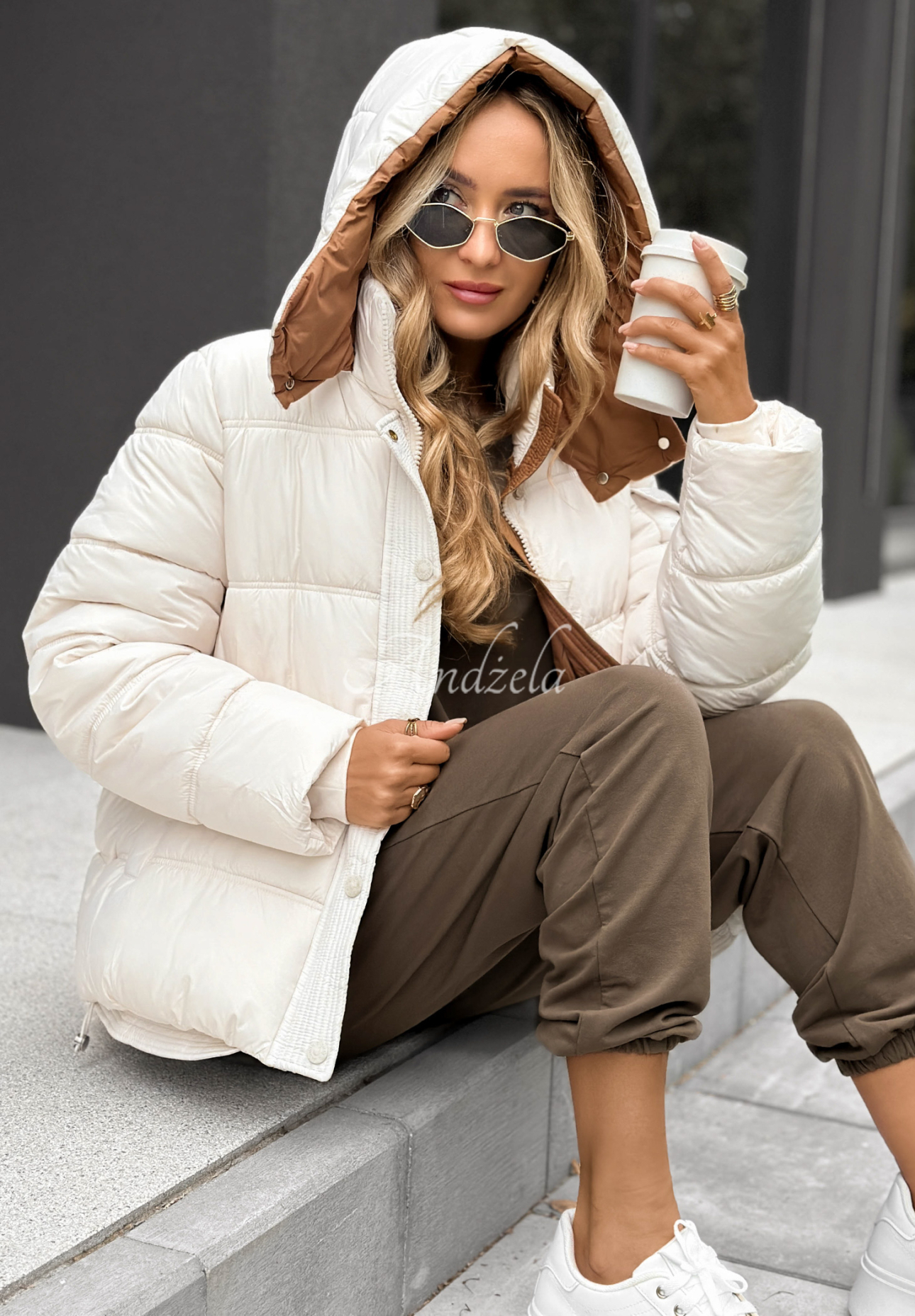 Steppjacke Never Delivered Ecru