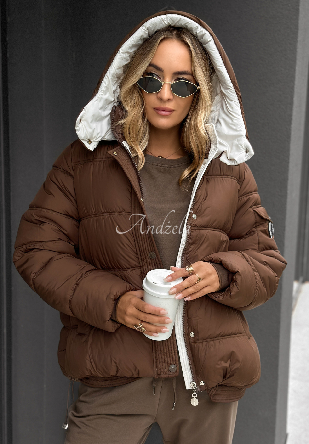 Steppjacke Never Delivered Schokoladenbraun
