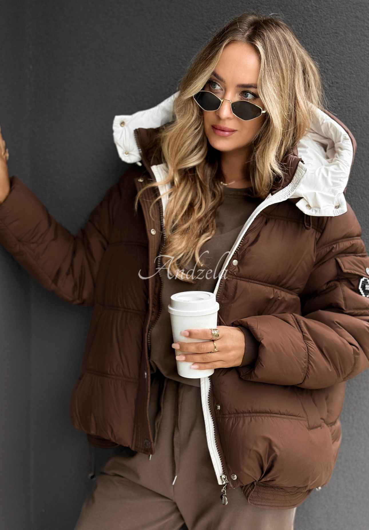 Steppjacke Never Delivered Schokoladenbraun