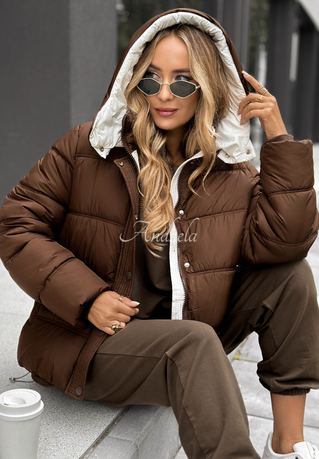 Steppjacke Never Delivered Schokoladenbraun