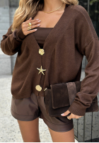 Lekki kardigan One More Look czekoladowy