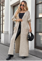 Lange Strickjacke New Jersey Beige