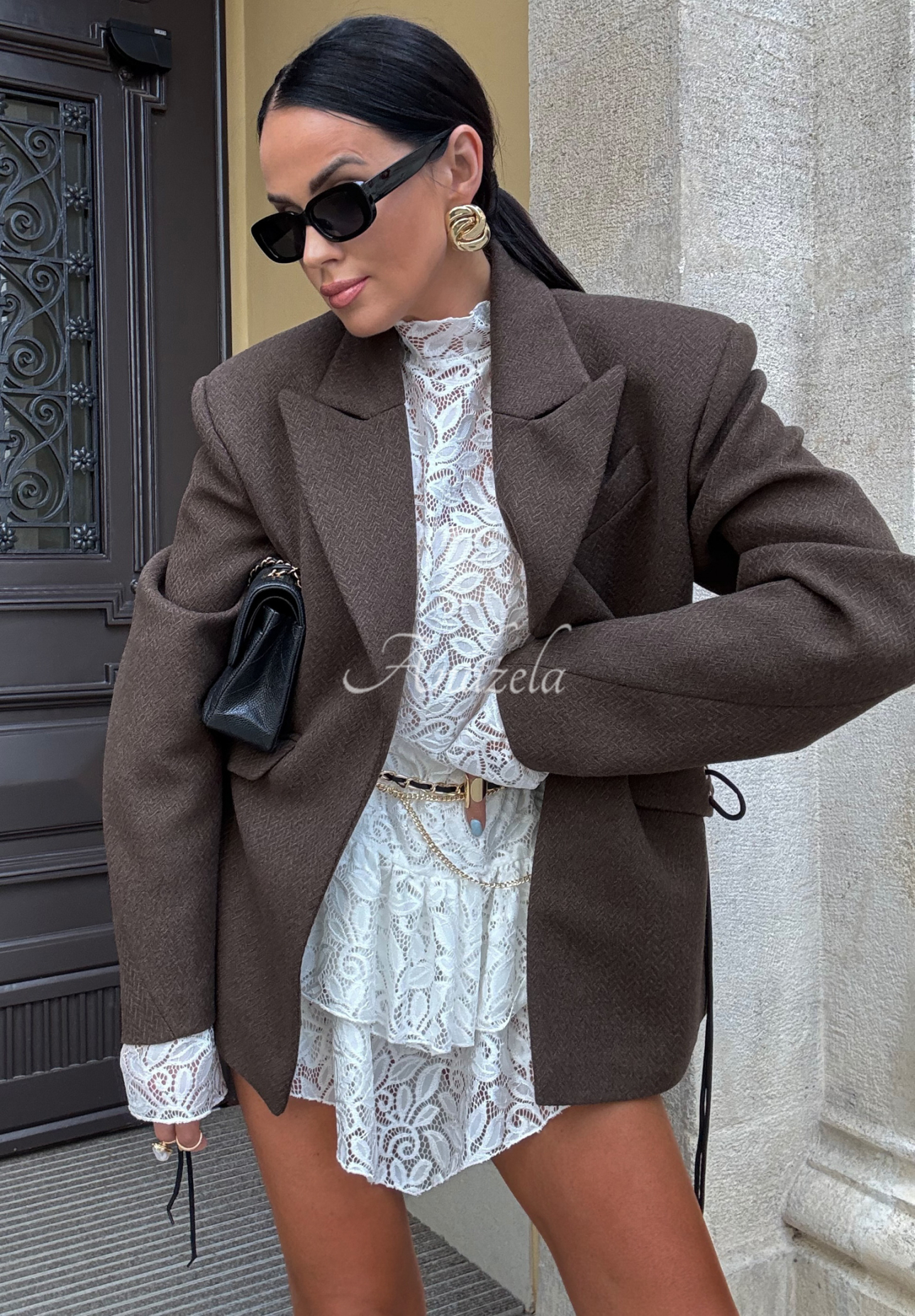 Blazer La Milla Blocked Again Schokoladenbraun