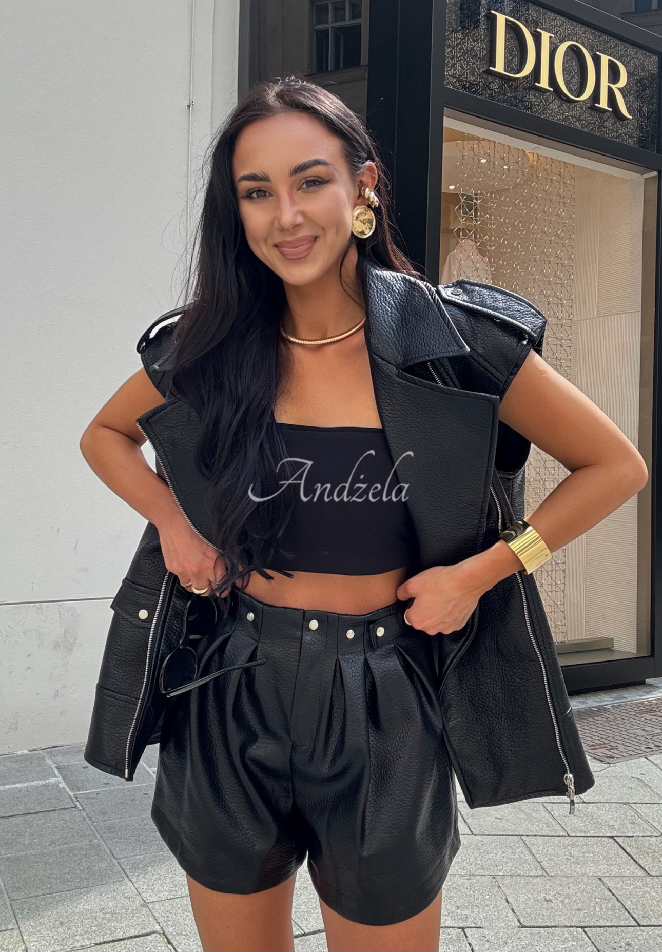 Kurze Shorts aus Kunstleder La Milla Back To Me Schwarz