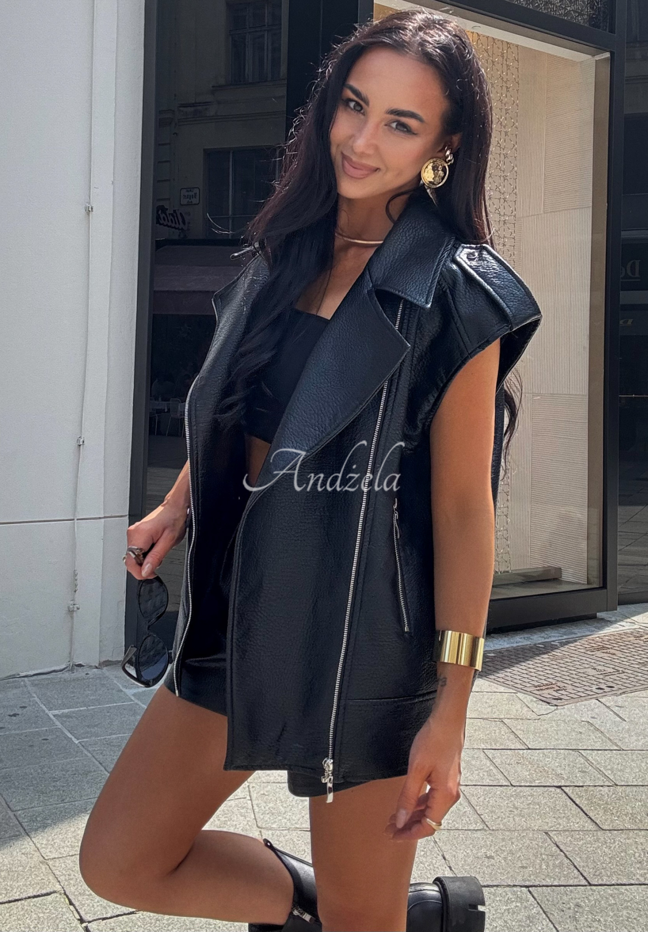 Kurze Shorts aus Kunstleder La Milla Back To Me Schwarz