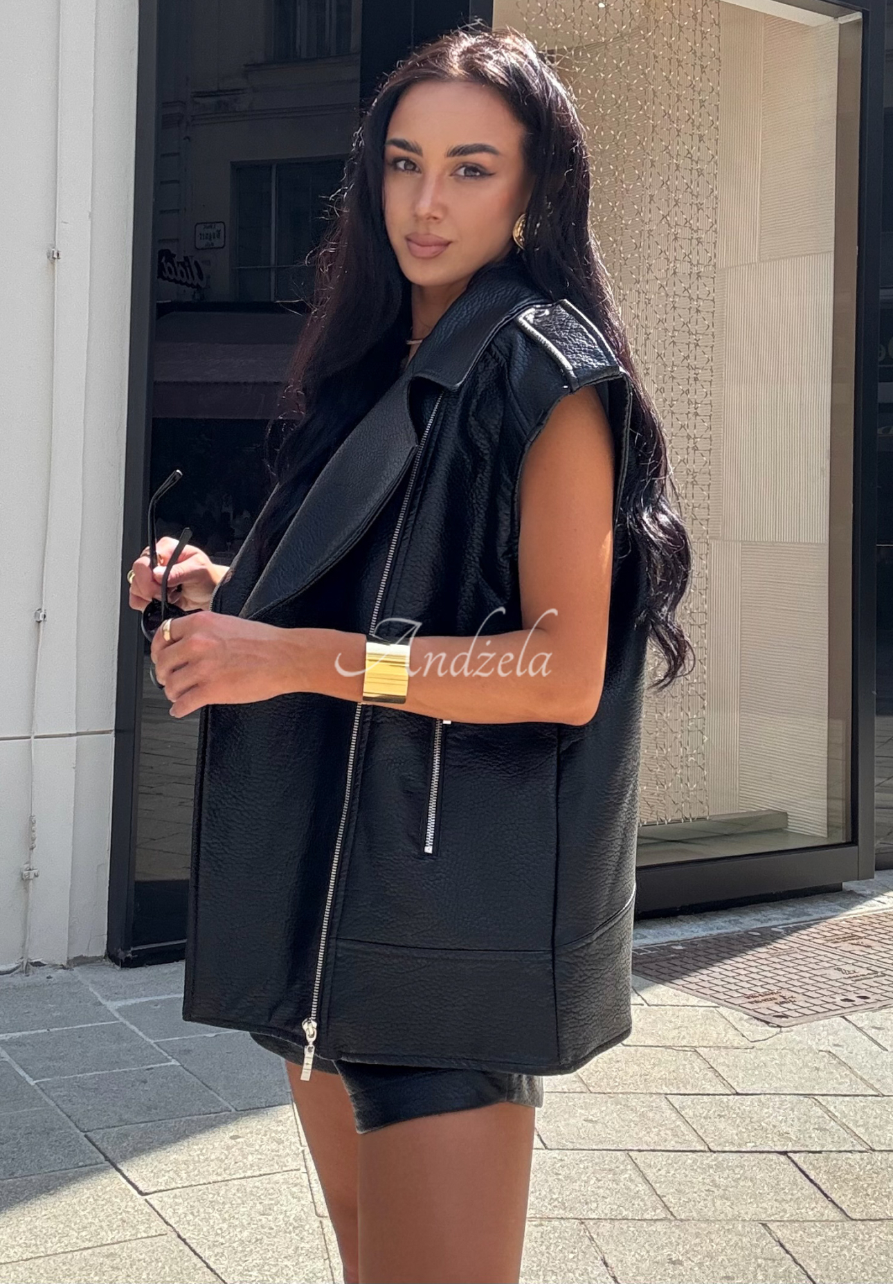 Kurze Shorts aus Kunstleder La Milla Back To Me Schwarz