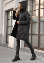 Długa pikowana Jacke Trust Your Intuition Schwarz