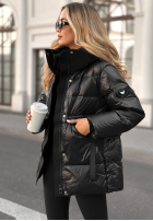 Puchowa Jacke z kapturem Turn Around Schwarz