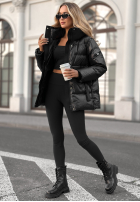 Puchowa Jacke z kapturem Turn Around Schwarz