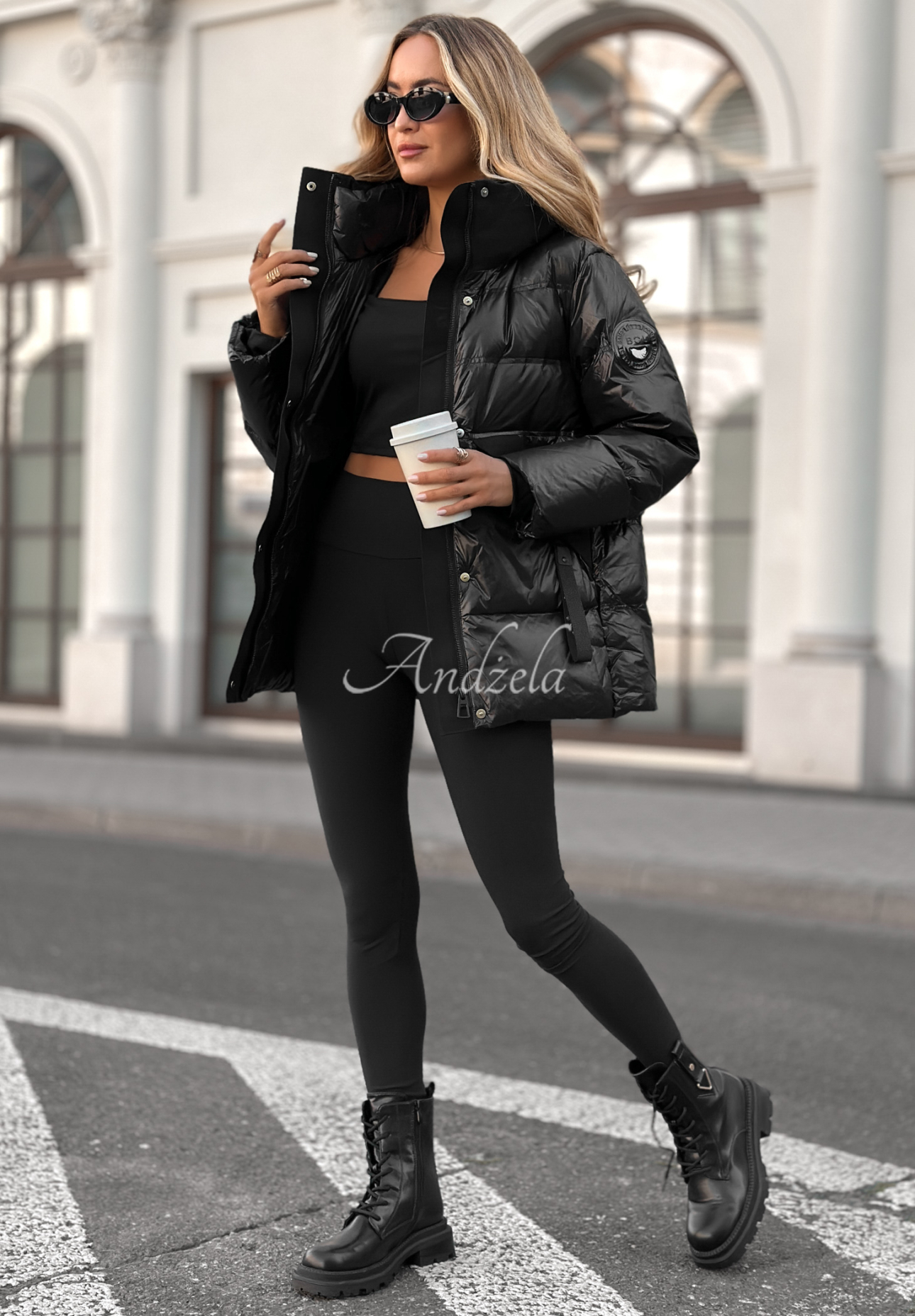 Daunenjacke mit Kapuze Turn Around Schwarz