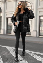 Puchowa Jacke z kapturem Turn Around Schwarz