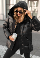 Puchowa Jacke z kapturem Turn Around Schwarz